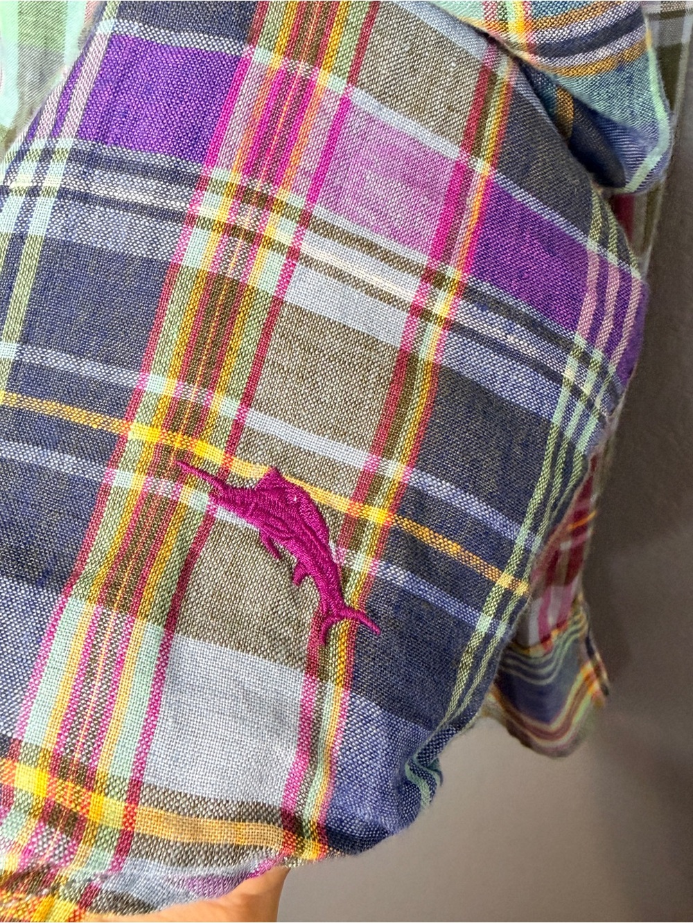 Tommy Bahama Hemsworth Plaid Buccaneer Blue Button up Men’s XXL - Picture 6 of 11